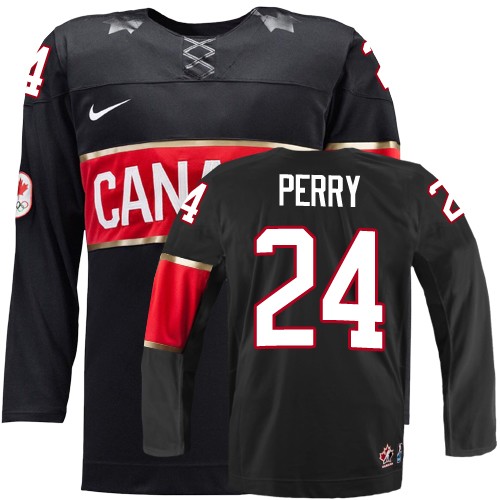 Olympic Hockey Corey Perry Authentic Herren Schwarz – Team Canada #24 3rd 2014